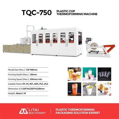 Automatinė vienkartinių plastikinių puodelių formavimo mašina